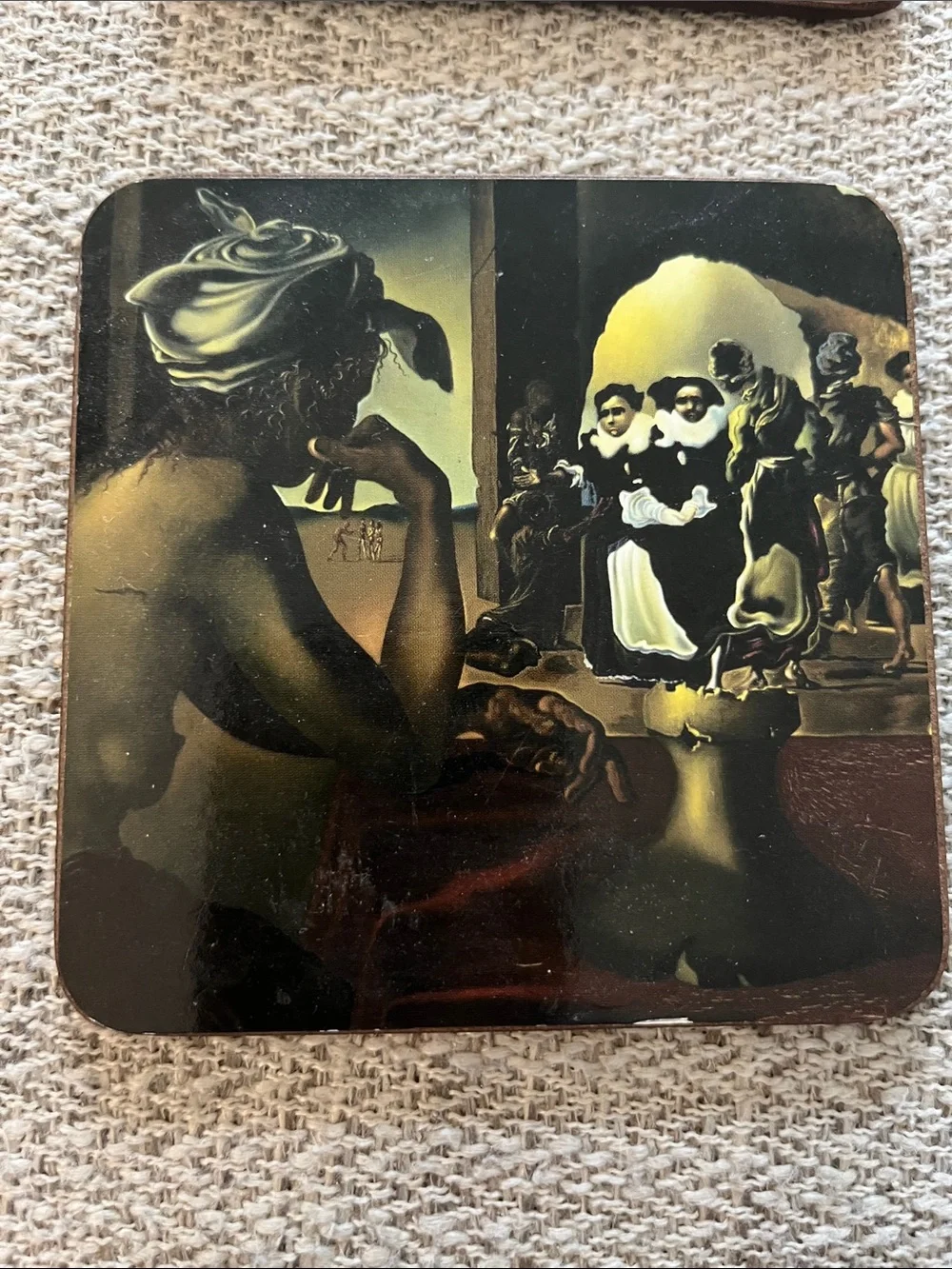 6 Artist impressionist, Salvador Dali photograph cork backed drink coasters